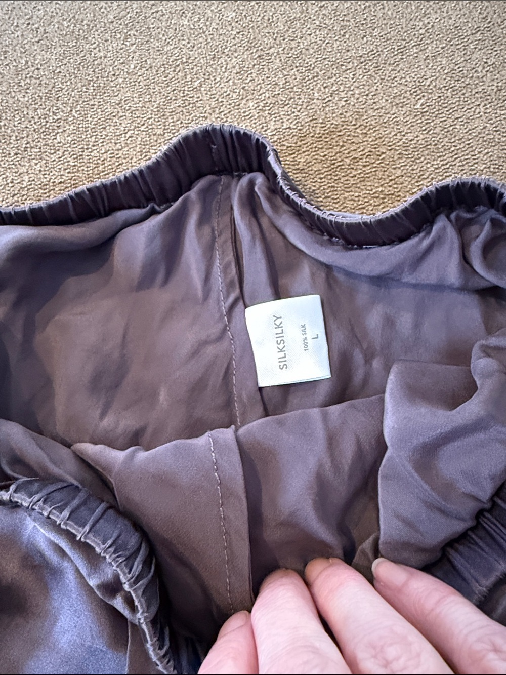 Silk Silky 100% Silk Purple Shorts Sleepwear Large (TD) - Picture 2 of 3
